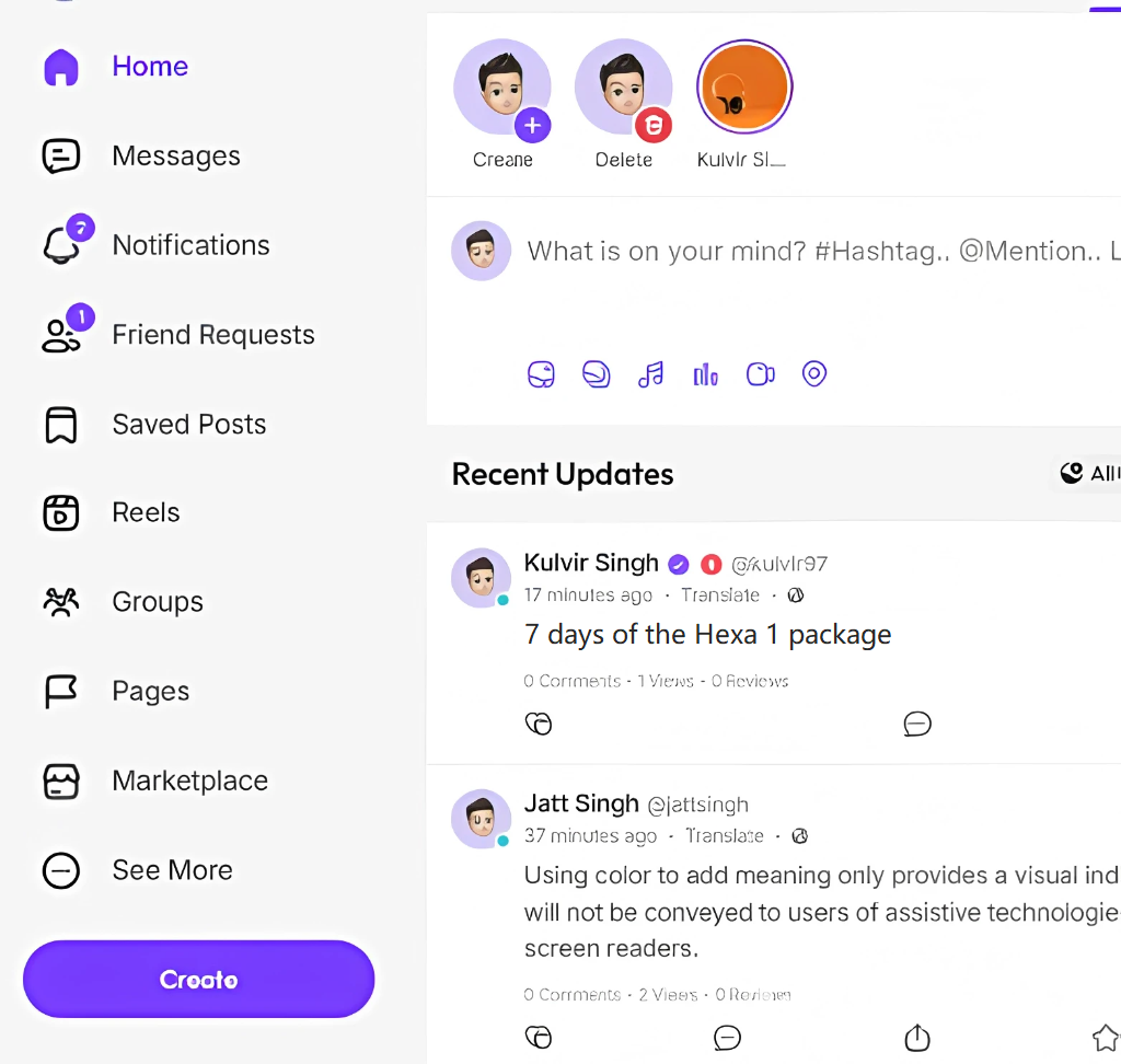 Preview of the social community